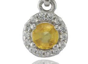 Ασημένιο μενταγιόν με Κίτρινο Ζαφείρι