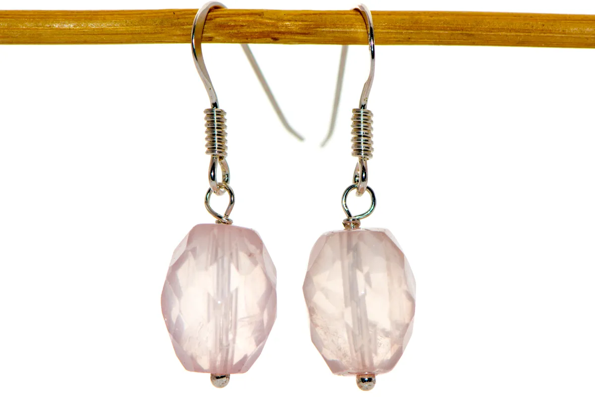 Σκουλαρίκια με Ροζ Χαλαζία